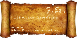 Filipovics Szeréna névjegykártya